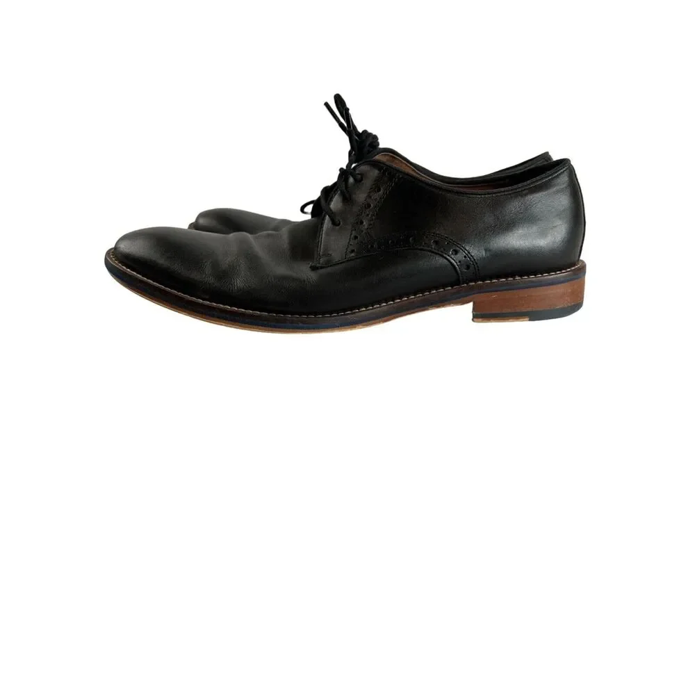 Johnston & Murphy Mens Black Leather Lace-Up Oxford‎ Dress Shoes Sz 8 Dress Work